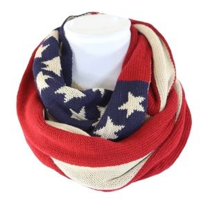 ❤️ Knit American Flag Infinity Scarf